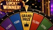 © JIALU - lottery. A lottery wheel stopped at the grand prize section, lucky moment. pitch deck slides, case study pages, designed for corporate presentation decks and stakeholder reports.