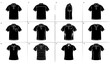 © MD SUMON AHMAD - Men's Fashion Clothing and Accessories Silhouette Vector Set Including Shirts Pants Shoes Bags Hats Watch Belt and Sunglasses Collection