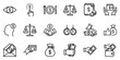 © Qurbani2027 - Set of financial and money management line icons with investment business transaction accounting agreement currency