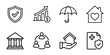 © Suhel_ICON_Design - Business and personal insurance protection vector icon set with insurance protection financial security umbrella