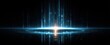 © koosy - Blue vertical light streaks with glowing horizontal lens flare and reflection on black dark backdrop. Ideal for tech banners, movie intro backgrounds, award visuals