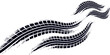 © ribut - Tire tread marks, drift, motorsport, motocross, rally, tread mark with skid, grinding, splash effect. Graphic set of tire treads, wheel texture, car racing. Vector collection, wheel treads on asphalt