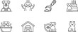 © Sufea - Pet care grooming and veterinary line icon set for dog and cat owners vector illustration