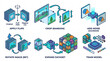 © Blank - A vibrant infographic illustrates the steps to train a model, showcasing various data processing techniques and tools in a technology-driven environment with graphics and computers.
