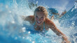 © Zanna - Joyful woman splashing through water slide at aquatic park, close up of excitement and summer fun during outdoor vacation adventure and leisure activities