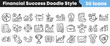 © Vectoravec - Hand drawn financial success doodle icons collection for business growth reports