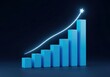 © Shamim - 3d growth bar chart with a glowing star icon representing success and business progress