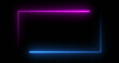 © Masha Stock - Square rectangle picture frame with two tone neon color motion graphic on isolated black background. Blue and pink light moveing for overlay element. Motion graphics of neon rectangle