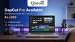 © malaika@86 - Professional laptop computer screen displaying the advanced capcut video editing software interface for creative content creators and digital media production projects on a clean wooden desk