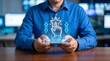 © Ben - Businessman holding smartphone with glowing star rating and feedback icon on virtual screen