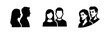 © Lili - Male and female couple silhouettes, people profile avatars, users icon set.