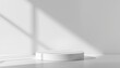 © Tito Rollis - Minimalist product display mockup with elegant podium and soft shadows in clean composition