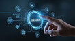 © Mirivox - Hand touching digital interface with 'ASSESSMENT' and icons for data, process, and analysis, symbolizing decision making and evaluation