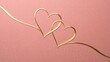 © Ahmad Hassan - Elegant Intertwined Gold Hearts on Textured Pink Background for Valentines Day and Anniversary