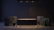 © Arul - Elegant marble product display podium surrounded by luxury shopping ba
