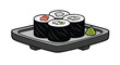 © Tewel - Sushi rolls on a plate.