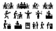© ArifulIslam - Teamwork collaboration business icons flat vector illustration set diverse office workers