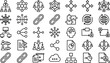© MstSabera - Blockchain network connections and global database line icon set representing decentralized node linking corporate infrastructure transfer flow computing hierarchy data vector