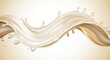 © Chanchai - Thick silky liquid swirls in a dynamic wave of ivory cream creating soft droplets and smooth ripples for a luxurious abstract background, droplet, drop, pour