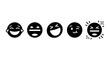 © abid - Set of 5 Black Laughing Emoji Icons, Vector Graphics for Social Media and Communication