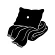 © Rima - Black Silhouette of Bedding Pillow and Folded Throw Blanket