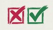 © MdRubel - Checkmarks, tick boxes, yes no icons, green red symbols, approval signs