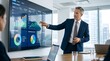 © Hengky - Business professional presenting financial data on a large screen during meeting