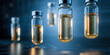 © javu - Pharmaceutical industry vaccine vial closeup medical liquid laboratory innovation