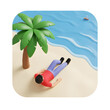 © Dar - Cartoon person relaxing on tropical beach