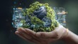 © R - A world in our hands: symbolizing global conservation efforts. T