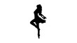 © Ating - Black silhouette of a graceful woman dancing jumping