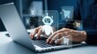 © Paul - Person operating a laptop to manage AI agent tasks for online shopping and digital booking.