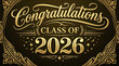 © BASRI - Celebratory graduation announcement for the distinguished class of 2026 with elegant gold typography and ornate decorative