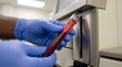 © Ds Designer - Medical lab technician holding blood sample for analysis, healthcare and scientific research macro close-up, medical detail, healthcare background