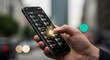 © AMMA - Hand holding smartphone displaying contact list with profile pictures