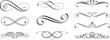 © soyibakter - Black and white decorative flourishes and ornamental dividers for accents scroll swirl