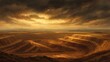 © Sampao - Dramatic Landscape of an Open-Pit Mine under Stormy Skies at Dusk with Shadows and Warm Tones Capturing Mother Nature's Raw Beauty