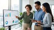 © Ming - Business team analyzing data charts on screen in modern office, corporate strategy and financial planning meeting