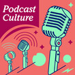 © hiya - Podcast culture concept art with microphones microphone broadcast communication production