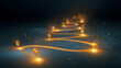 © Selvam - A beaconed route with markers, a notion for a company roadmap, user journey, or phase benchmarks
