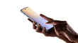 © Peregrine - Hand holding modern smartphone with colorful screen display