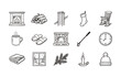 © Billal - Hand drawn cozy winter interior elements and fireplace doodle sketch collection for seasonal holiday designs
