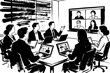 © chyworks - Business team hybrid corporate conference meeting