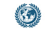 © Caryn - Global Network Connection Globe Emblem with Laurel Wreath - Blue and White