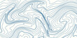 © achmad - Abstract line art white background vector. Mountain topographic map wallpaper with blue lines texture. Hand drawn illustration design for wall arts, fabric , packaging, web, banner.