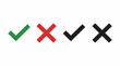 © Reynaldi - Green check marks and red x marks in a row.