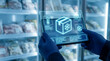 © SYATRI RAWU - Smart logistics worker monitoring cold chain temperature and food storage inventory using futuristic digital tablet interface in industrial freezer warehouse
