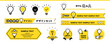 © kotonoha - 電球のひらめきアイコンと見出しリボンのフレーム素材セット 黄色