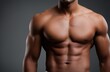 © The Little Hut - Chiseled Athletic Male Torso with Defined Abs and Muscular Chest, Fitness and Bodybuilding Concept