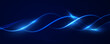© kanpisut - Abstract blue glowing wave lines technology background.